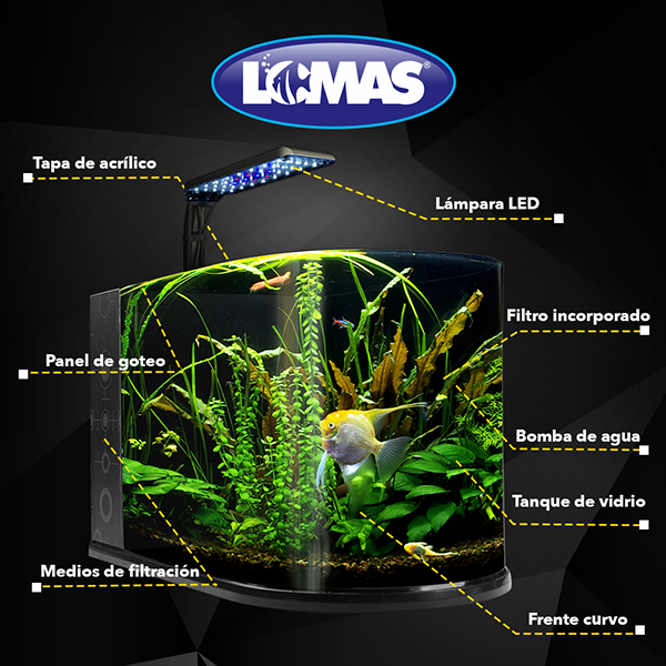 Nano Acuario Bullet 12 L Lomas